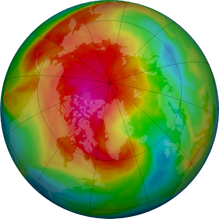 Arctic ozone map for 10 March 2016